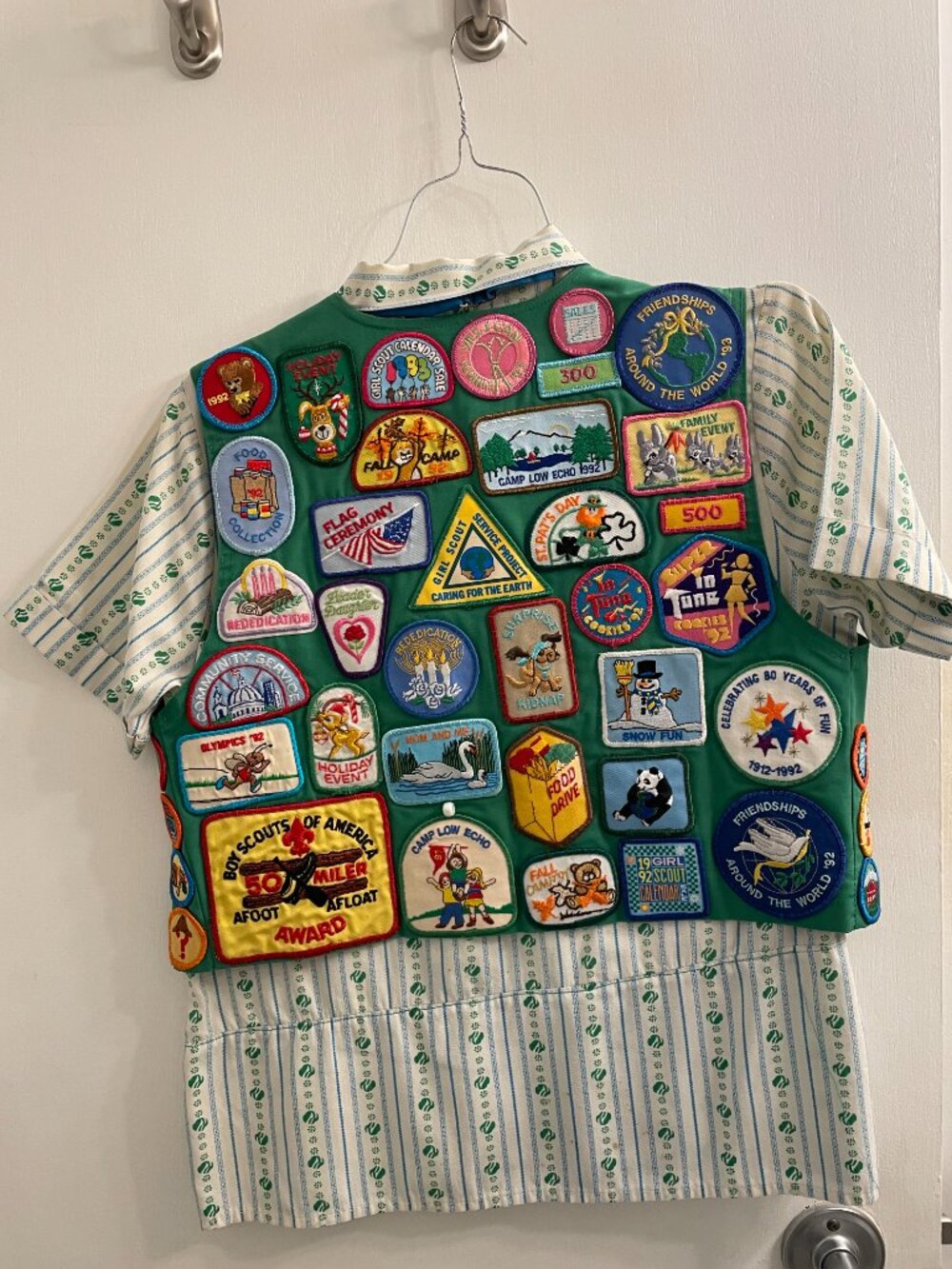 Complete 1990s Girl Scout Junior uniform with skirt - Picture 2 of 16